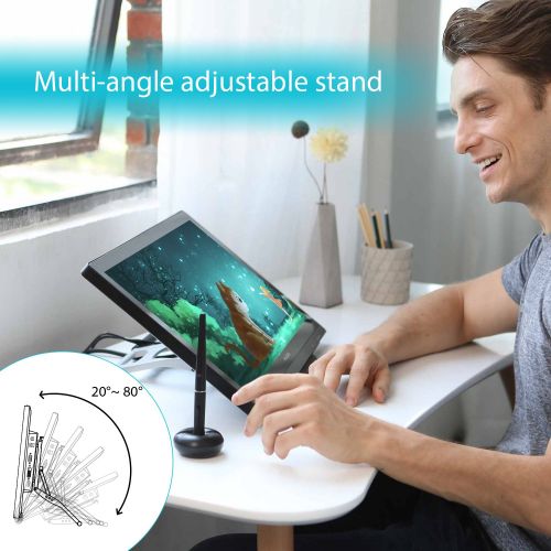  HUION Huion KAMVAS GT-191 V2 Drawing Monitor with HD Screen Battery-free Stylus 8192 Pen Pressure Artist Glove and 20 Pen Nibs - 19.5 Inch