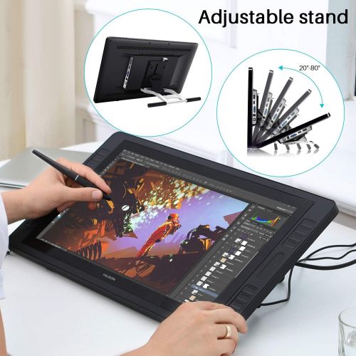  HUION Graphic Pen Display Kamvas Pro 20 Battery-Free 8192 Levels Stylus 266 PPS with 19.5 inch 100% sRGB Anti-Glare Glass Screen, 8 Express Keys and 1 Touch Bar