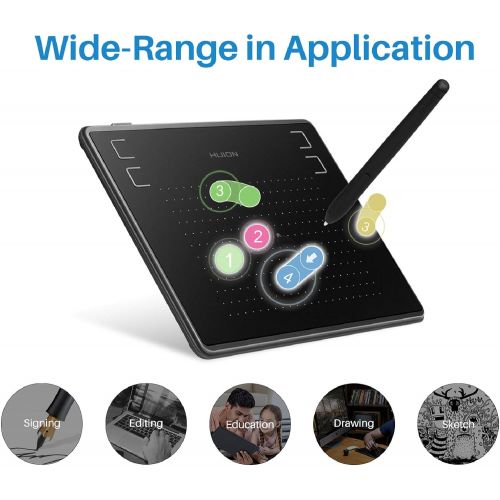  HUION Huion H610PRO V2 Graphic Drawing Tablet Battery-Free Digital Tablet Tilt Function 8192 Levels with Carrying Bag