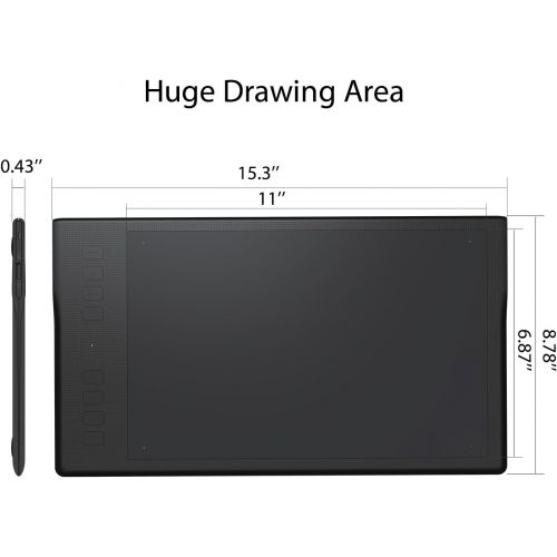  HUION Huion INSPIROY Q11K Wireless Digital Graphics Drawing Pen Painting Tablet with 8192 Levels of Pressure 8 Express Keys and Pen Holder