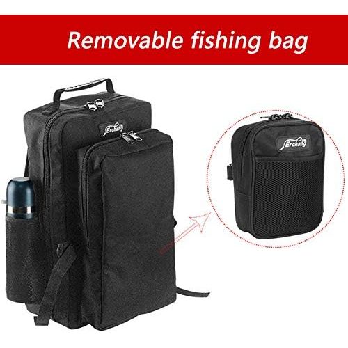  [아마존베스트]HUIYING Detachable Fishing Bags, Fishing Storage Backpack, Fishing Device Accessory Case, with High Capacity for Carp Sea Outdoor Fishing and Sports Cycling, Black