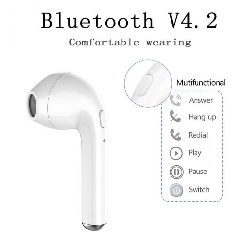  HUIYOU Bluetooth Headset, i7 Wireless Headset with Headset Charging Mini Headset with Microphone Headset, Compatible with iPhone 8 8plus 7 7s Plus Smartphone 6s Android Samsung iOS