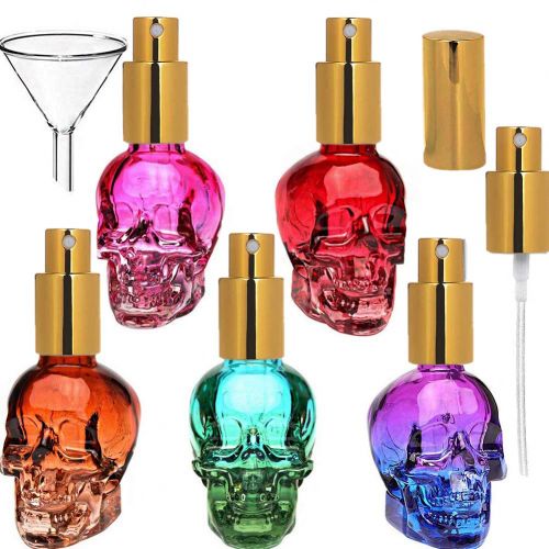  HUIZHU 5pcs 1oz Skull empty Beatuy spray mist bottle atomizer bottle(30ml x 5pcs)