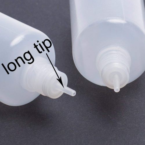  HUIZHU 25pcs 30mL Unicorn Pen LDPE Plastic Bottle - Long thick Tip 25 Pack - CRC Child Resistant Cap - BPA Free Squeezable PE Bottles (25, Multicolor) (Colored cap, 30ml x 25pcs)