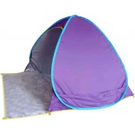 HUKSXZ Beach Tent Beach Umbrella Automatic Sun Shelter Cabana Easy Set Up Light Weight Beach Canopy Anti-UV Portable Sunshade Beach Shade (Color : Purple, Size : 145 * 160 * 110cm)