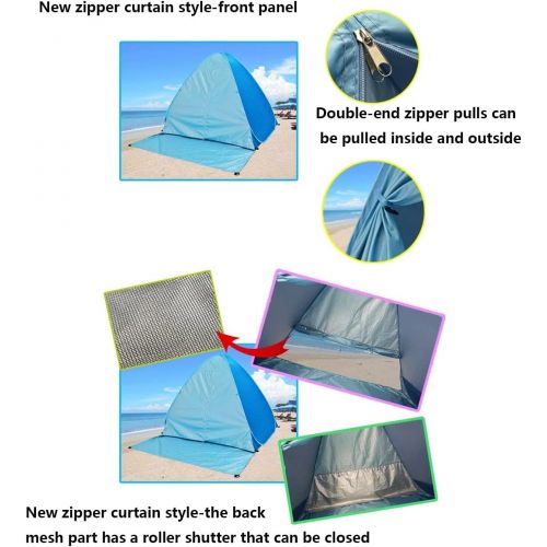  HUKSXZ Beach Tent Beach Umbrella Outdoor Sun Shelter Canopy Cabana Sun Shade Easy Set Up 3-4 Person, Lightweight and Easy to Carry (Color : Blue, Size : 150 * 165 * 110cm)