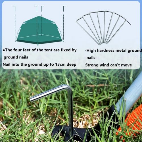  HUKSXZ Beach Tent, Instant Automatic Beach Shade Sun Shelter for, UPF 50+ Protection, Portable Beach Shelter with Carrying Bag, 8 Steel Stakes, 6 Guy Lines, Easy Set Up (Color : Gr