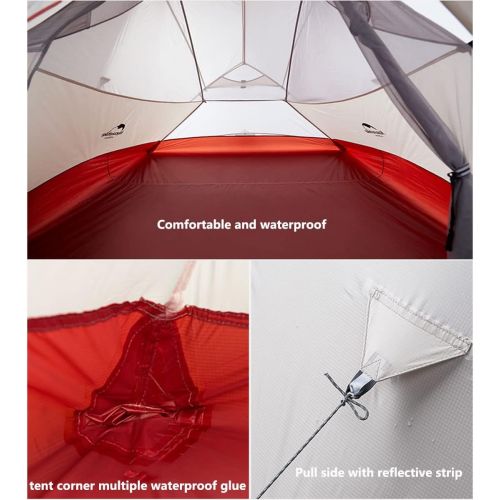  HUKSXZ Camping Tent, Waterproof Family Tent with Removable Rainfly and Carry Bag, Lightweight Tent with Stakes for Camping, Traveling, Backpacking, Hiking, Outdoors (Color : Orange, Size