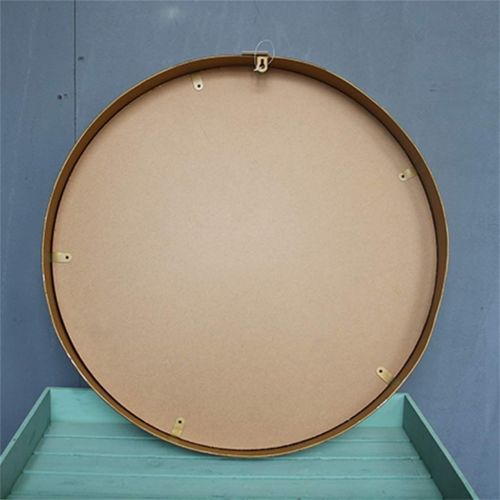  HUMAKEUP Retro Round Hanging Mirror Metal Frame Makeup Mirror Large Modern Fashion Decorative Wall Mirror for Entrance Channel Bathroom Living Room Study (Size : Diameter 80cm)