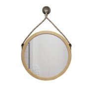 HUMAKEUP Round Hanging Mirror Large Wooden Frame Wall Mirror Modern Fashion Decorative Mirror for Entrance Channel Bathroom Living Room Study (Color : B, Size : 70cm)