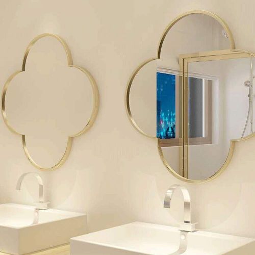  HUMAKEUP Metal Frame Hanging Mirror Large Plum Decorative Wall Mirror for Entrance Channel Bathroom Living Room Study Gold (Size : Diameter 60cm)