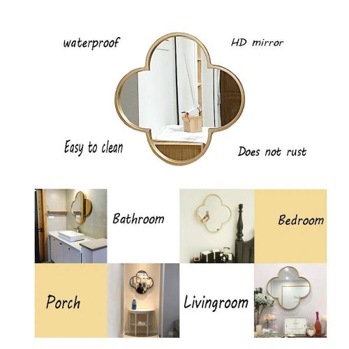  HUMAKEUP Metal Frame Hanging Mirror Large Plum Decorative Wall Mirror for Entrance Channel Bathroom Living Room Study Gold (Size : Diameter 60cm)