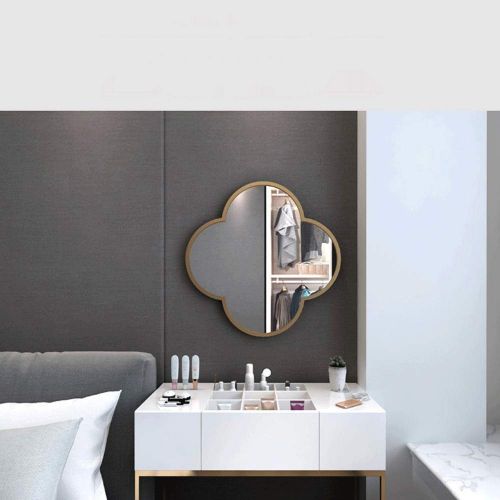 HUMAKEUP Metal Frame Hanging Mirror Large Plum Decorative Wall Mirror for Entrance Channel Bathroom Living Room Study Gold (Size : Diameter 60cm)