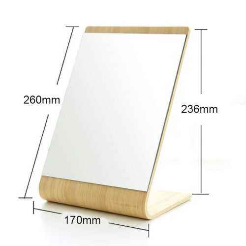  HUMAKEUP Bamboo Tabletop Mirror High Definition Real Vanity Mirror for Bedroom Bathroom Dressing Table Dressing Room (Color : B)