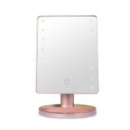 HUMAKEUP Desktop Touch LED Makeup Mirror Home Modern Vanity Mirror for Bedroom Bathroom Dressing Table Dressing Room Black Pink White (Color : Pink)