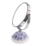 HUMAKEUP Double-Sided Makeup Mirror Portable Dressing Table Vanity Mirror 360 Degree Rotation Pink Blue Purple 19 12.5 9.3cm (Color : Purple)