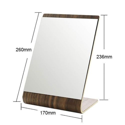  HUMAKEUP Bamboo Tabletop Mirror High Definition Real Vanity Mirror for Bedroom Bathroom Dressing Table Dressing Room (Color : A)