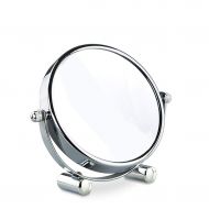 HUMAKEUP Double-Sided Desktop Makeup Mirror Portable Chrome Vanity Mirror for Bedroom Bathroom Dressing Table Dressing Room Silver (Size : 7X)