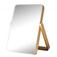 HUMAKEUP Solid Wood Desktop Mirror Simple Portable Folding HD Beauty Mirror Multi-Size Optional for Bedroom Bathroom Dressing Table Dressing Room (Size : M)