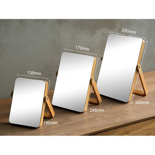  HUMAKEUP Solid Wood Desktop Mirror Simple Portable Folding HD Beauty Mirror Multi-Size Optional for Bedroom Bathroom Dressing Table Dressing Room (Size : M)