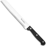 [아마존베스트]HUMBEE Chef Full Tang Stainless Steel Serrated Bread Knife, 8-Inch, Black