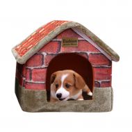 HUN Pet House,Vintage Brick Portable Indoor Pet Bed Dog House Soft Warm and Comfortable Cat