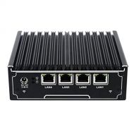 Firewall, Mikrotik, Pfsense, VPN, Network Security Appliance,Router PC,Intel Quad Core J1900,(Black),[HUNSN RX02],[1VGA1COM1USB2.01USB3.04 Intel 82583V LANFanless],(4G RAM64G