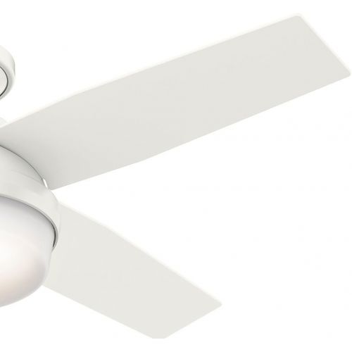  [아마존베스트]Hunter Dempsey Indoor Low Profile Ceiling Fan with LED Light and Remote Control, 44, White