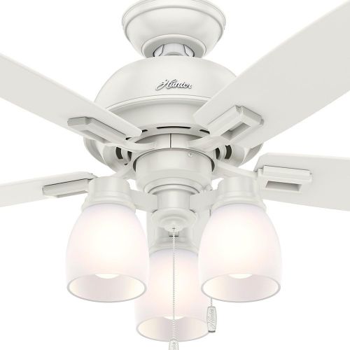  Hunter Fan Company 52229 Hunter 44 Donegan Three Fresh White Ceiling Fan with Light, BronzeDark