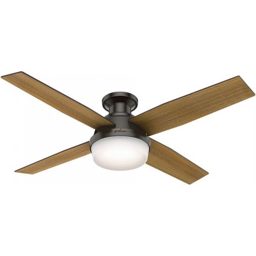  Hunter Fan Company Hunter 59447 Dempsey Low Profile with Light 52 Ceiling Fan Handheld Remote, Large, Noble Bronze