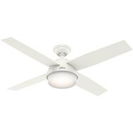 Hunter Fan Company 59252 Hunter 52 Dempsey Damp Fresh White Ceiling Fan with Light and Remote, Pwt, Nckl, BS, Slvr