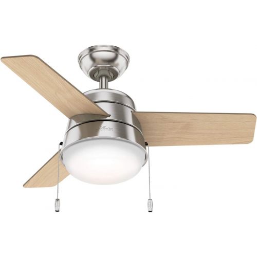  Hunter Fan Company Hunter 59303 36 Aker Ceiling Fan Hunter Light, Small, Brushed Nickel