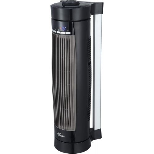  Hunter HPH15-E(Black) Vertical and Horizontal Oscillating Digital Ceramic Heater with Remote Control (Black)