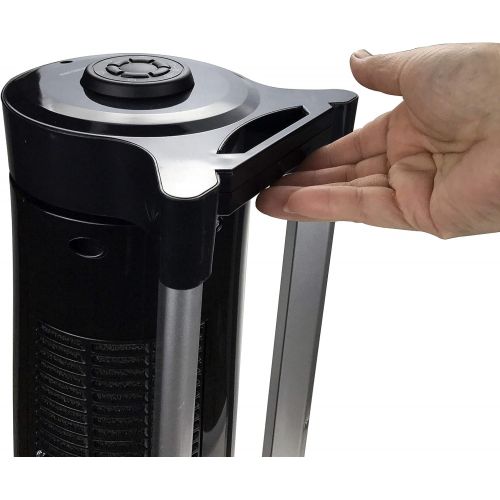  Hunter HPH15-E(Black) Vertical and Horizontal Oscillating Digital Ceramic Heater with Remote Control (Black)