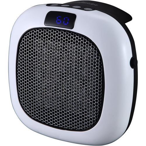  HUNTER 750W Wall Mount Space Heater-12 Hour Timer, Two Heat Settings, Digital Display, Adjustable Thermostat, White