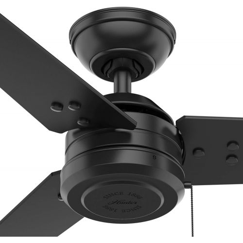  HUNTER 50260 Cassius Outdoor Ceiling Fan with Pull Chain, 44, Matte Black Finish