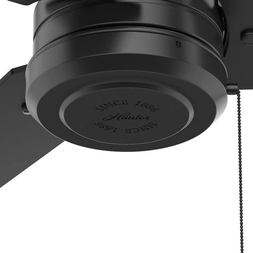  HUNTER 50260 Cassius Outdoor Ceiling Fan with Pull Chain, 44, Matte Black Finish