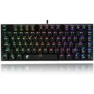 [아마존 핫딜] [아마존핫딜]HUO JI E-Element Z-88 RGB Mechanical Gaming Keyboard, Blue Switch, LED Backlit, Water Resistant, Compact 81 Keys Anti-Ghosting for Mac PC, Black