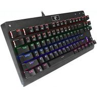 HUO JI E-Yooso Z-77 Mechanical Gaming Keyboard with Rainbow LED Backlit, Blue Switches, Tenkeyless 87 Keys Anti-Ghosting for Mac, PC, Black