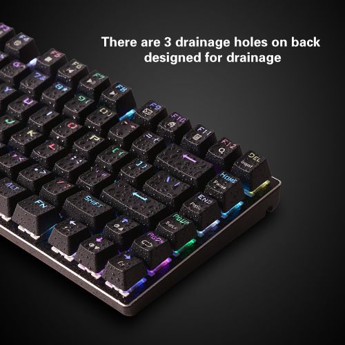  HUO JI E-Element Z-88 RGB Mechanical Gaming Keyboard, Black Switch -Linear and Quiet, LED Backlit, Water Resistant, Compact Design, 81 Keys Anti-Ghost, Black