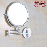 HUOYUJIE Free Punch Retractable Mirror Bathroom Makeup Mirror Folding Beauty Mirror Wall Mount Double Mirror Bathroom Magnifier (Size : Punch-Free Matte Mirror)