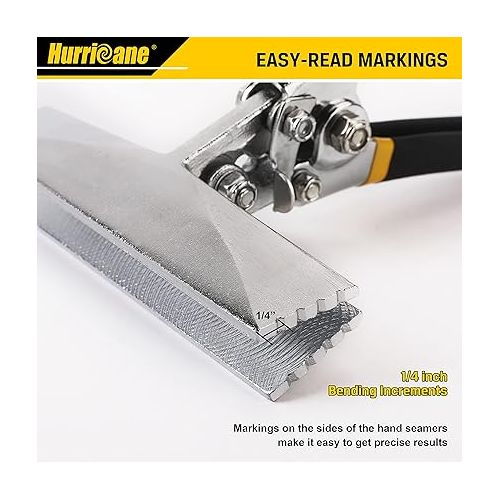  HURRICANE Sheet Metal Hand Seamer, 6 Inch Straight Jaw Sheet Bender Tools for Flattening Metal,Double Dipped Cushion Handle