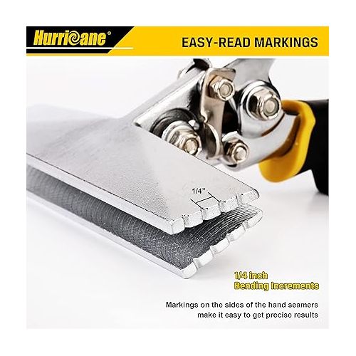  HURRICANE Sheet Metal Hand Seamer, 6 Inch Straight Jaw Sheet Metal Bender Tools for Flattening Metal, Ergonomic TyreGrip Handle