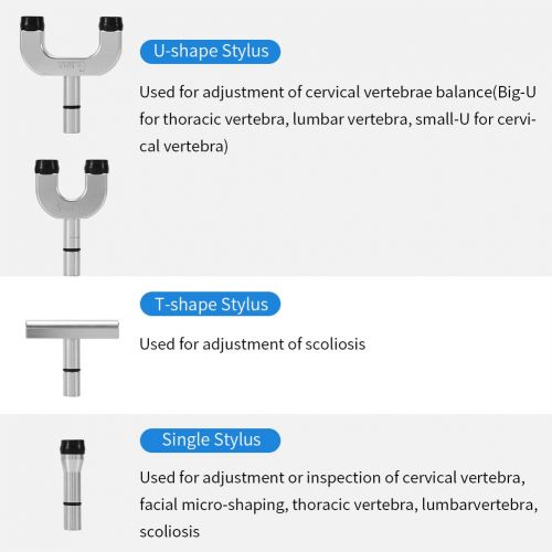  HURRISE Massage Gun,2 Types Chiropractic Tool Electric Spine Adjuster Adjusting Massager with Four Massage Heads(US)