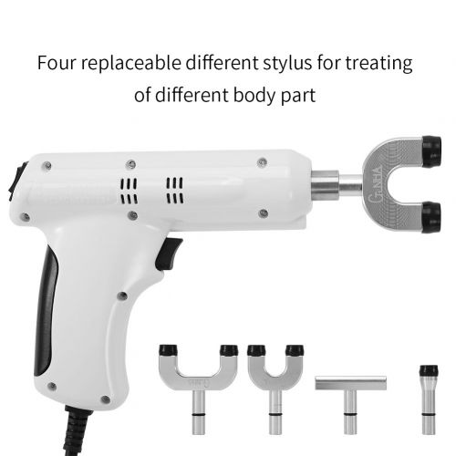  HURRISE Massage Gun,2 Types Chiropractic Tool Electric Spine Adjuster Adjusting Massager with Four Massage Heads(US)