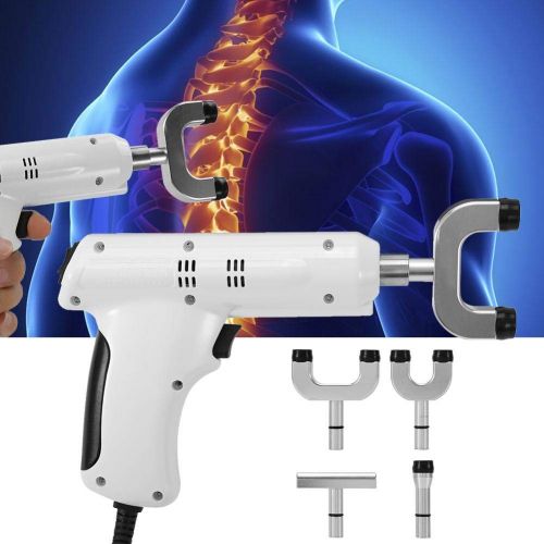  HURRISE Massage Gun,2 Types Chiropractic Tool Electric Spine Adjuster Adjusting Massager with Four Massage Heads(US)