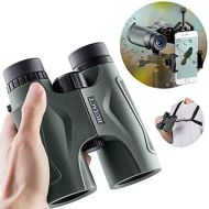 HUTACT Binoculars for Adults with Tripod Connector and Telescope Adapter Mount, 10x42 Compact Binoculars for Birdwatching, Hunting, Travel; BAK4 Roof Prism & Fully Multi Coated Len