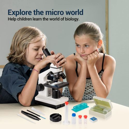  [아마존베스트]HUTACT USCAMEL Biological Microscope for Kids, Students and Adult Powerful Biological Childrens Microscope Set for School Laboratory Home Biological Scientific Research Education