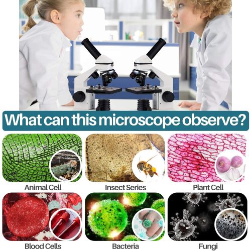  [아마존베스트]HUTACT USCAMEL Biological Microscope for Kids, Students and Adult Powerful Biological Childrens Microscope Set for School Laboratory Home Biological Scientific Research Education