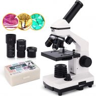 [아마존베스트]HUTACT Upgrade Compound Monocular Microscope 40X-2000X for Kids,Adults and Students, Precision Biological Science Education Microscope with Kits
